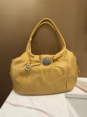 Brighton Francie Daisies Galore Hobo bag, Autumn Yellow, Leather